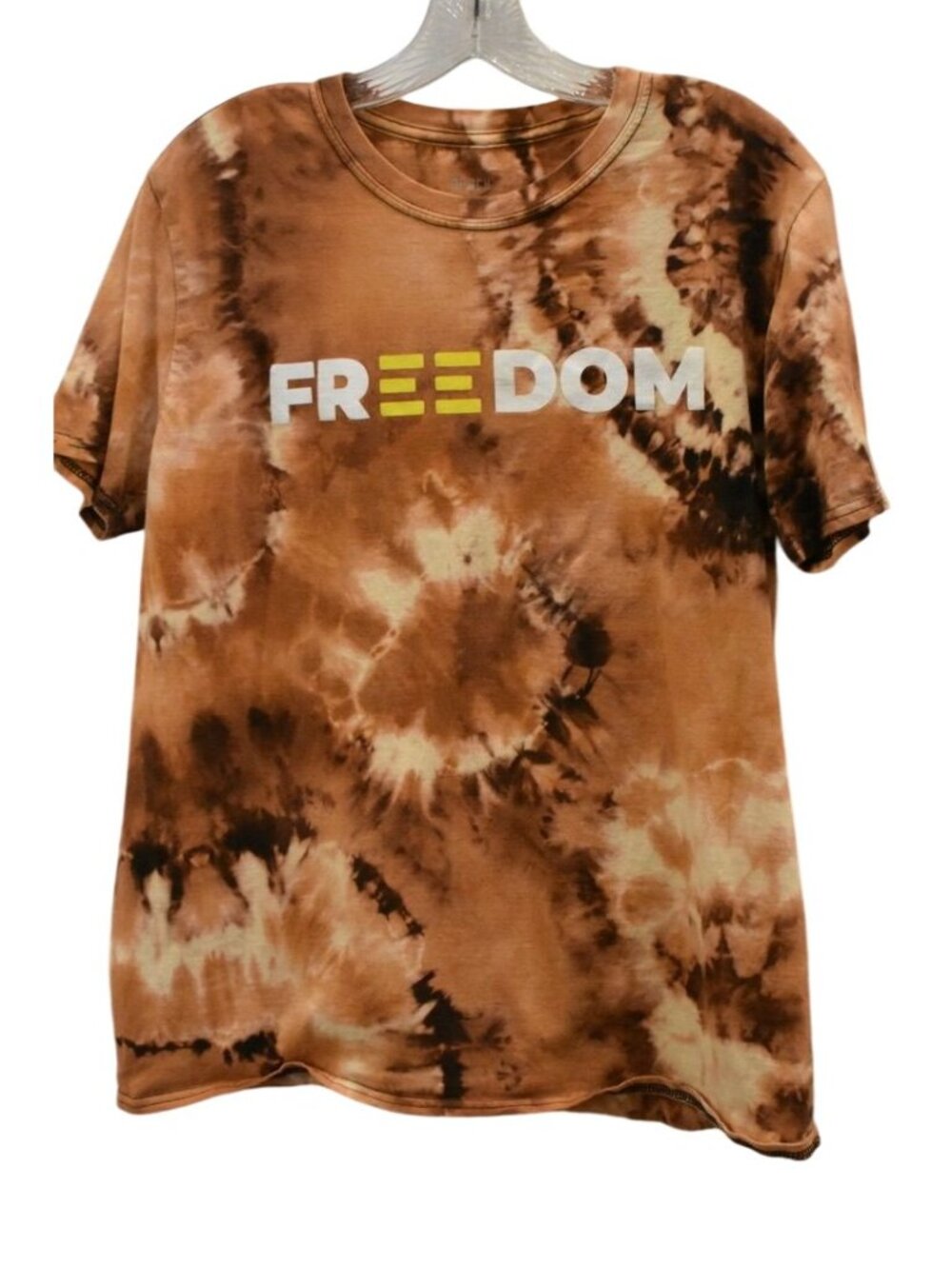 Men's Black Lives Matter Freedom 2020 Custom Bleach Dye T-Shirt Size L